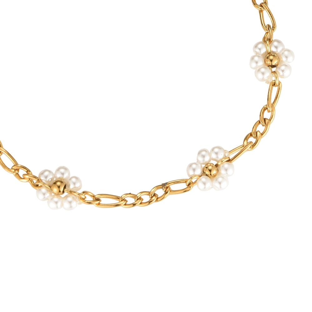 Parel flora armband