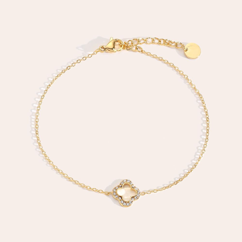 Diamant Hollow Clover armband