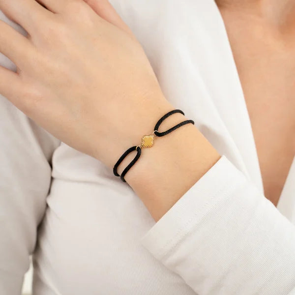 Dicht klavertje armbandje touw