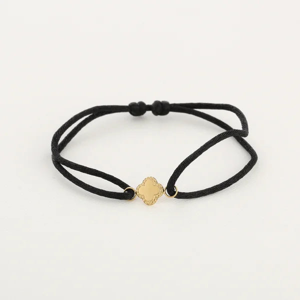 Dicht klavertje armbandje touw