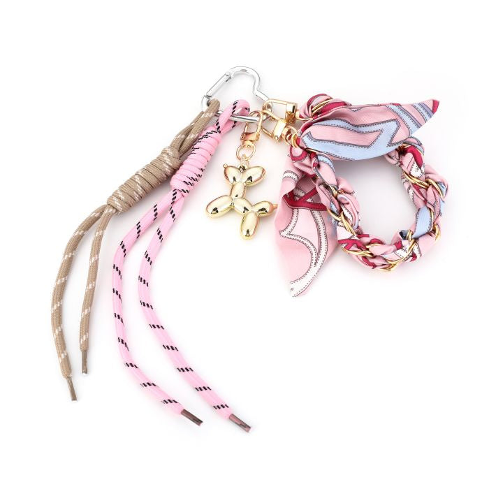 Roze sleutel/tassen hanger