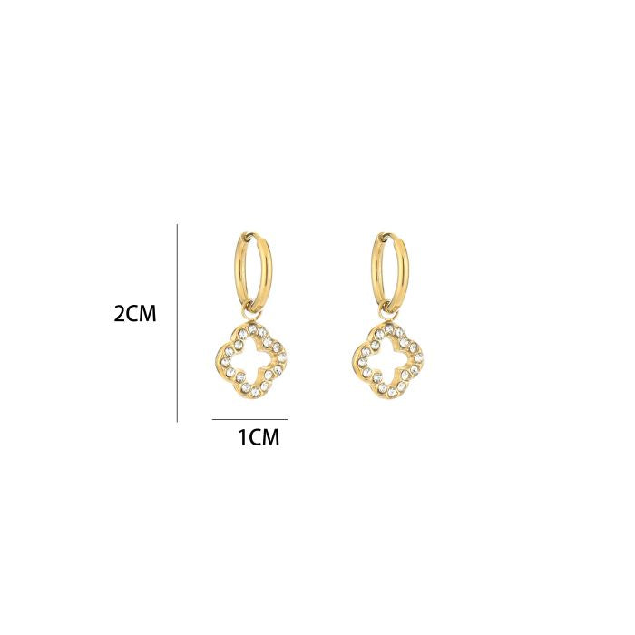 Sparkling clover oorbellen