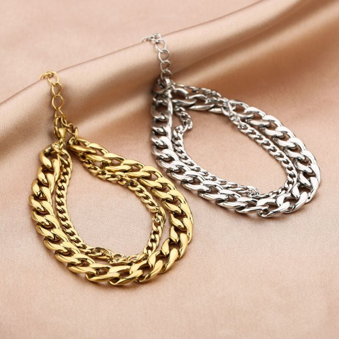 Dubbele schakel armband